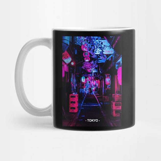 Tokyo Street Neon Synthwave by JeffDesign